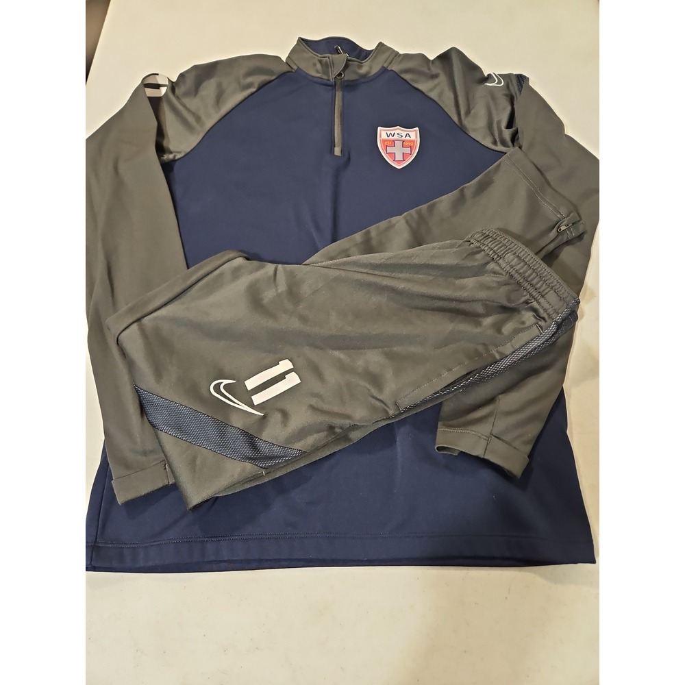 Nike Dri-fit Athletic Warm Up Set Soccer Youth XL 2pc Blue Pullover/Jogger(1214